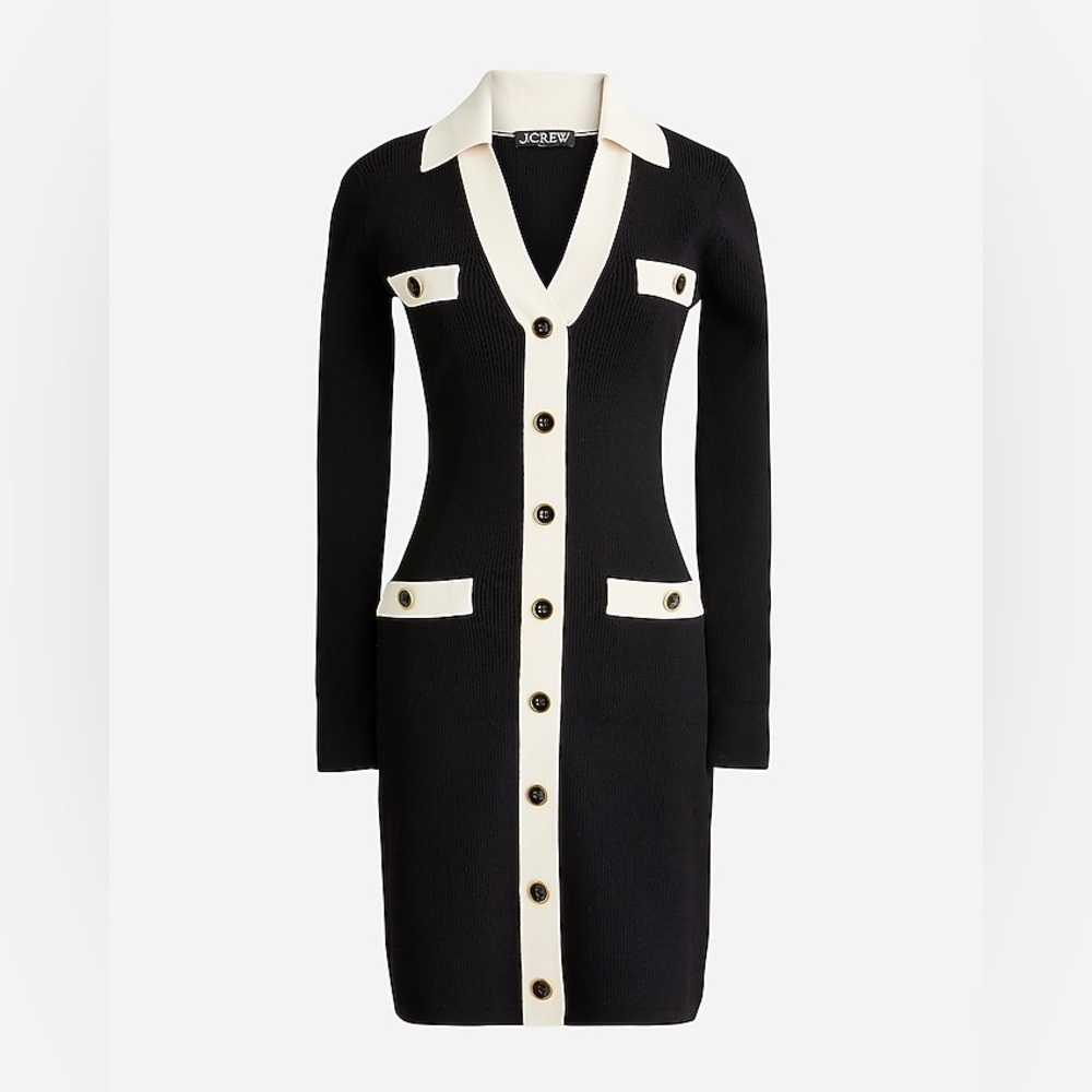 NEW / J.crew Contrast-trim sweater-dress - Picture 1 of 3